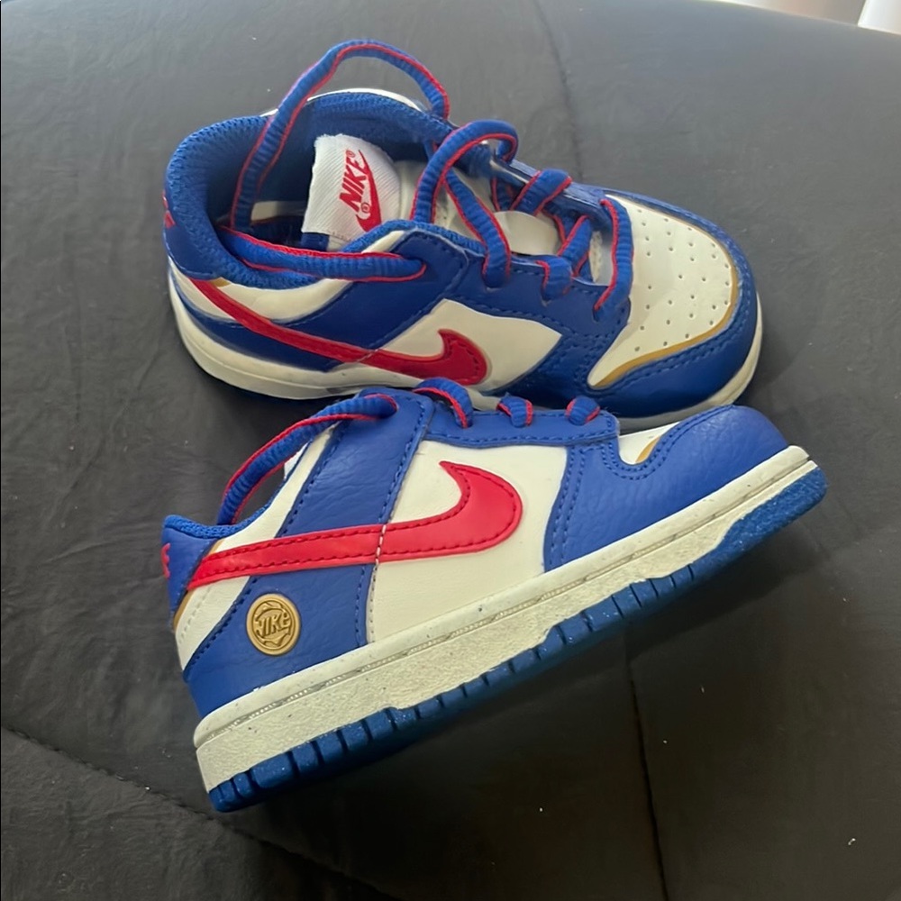 Nike Blue and Red Sneakers with Classic Design
